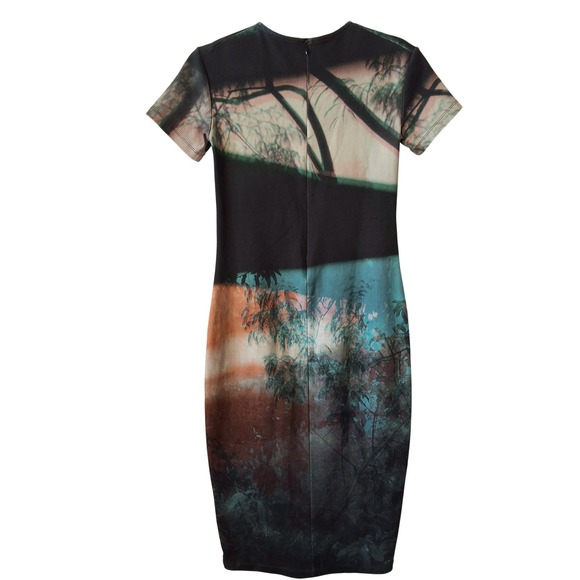 Alexander McQueen S Abstact Tree Print Sheath Dress Whimsigoth Statement Piece - Picture 4 of 8